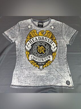 HEADRUSH Fortune Favours The Brave Chosen Few T-Shirt 3XL Grey